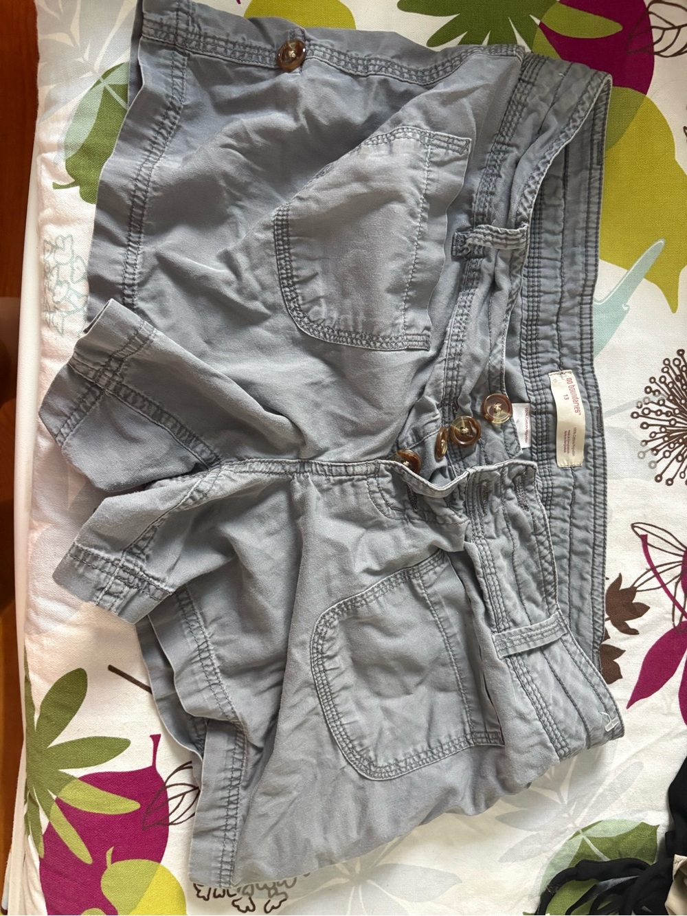 No Boundaries Gray Cotton Casual Shorts